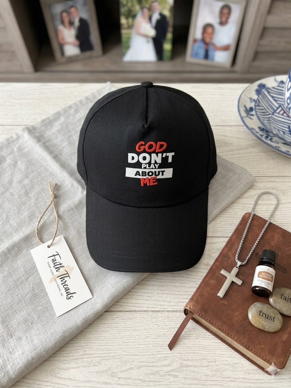 Black or White 'GOD DON'T PLAY ABOUT ME' Baseball Cap